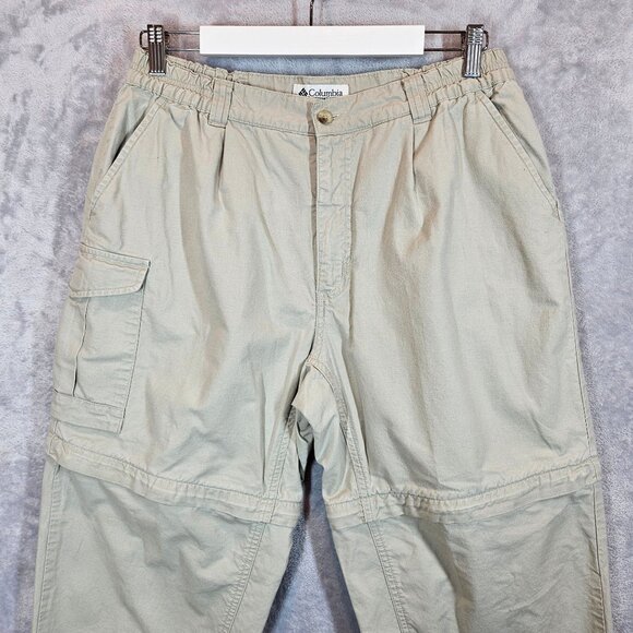 Columbia Womens L Beige Convertible Cargo Pants Zip-Off Legs shorts Cotton - Picture 6 of 14